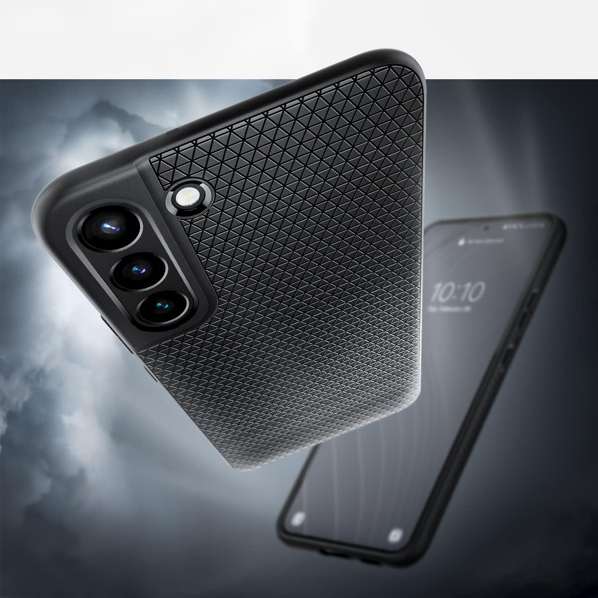 Detalle de Spigen Liquid Air pour Samsung Galaxy S22 5G — coque noire mat