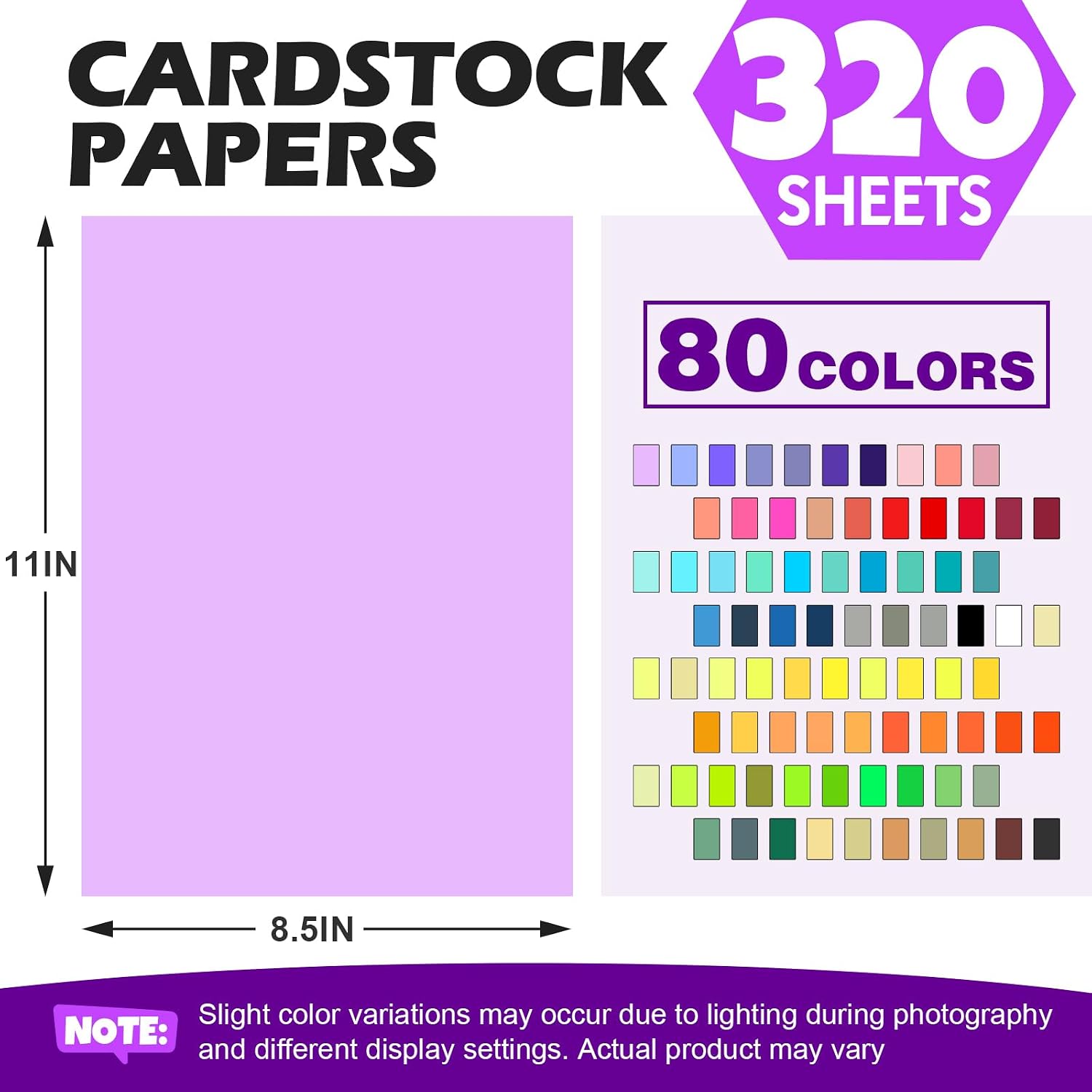 Detalle 2 de TUXIYA Colored Cardstock, 320 Sheets, 80 Colors, 8.5 x 11 Inches