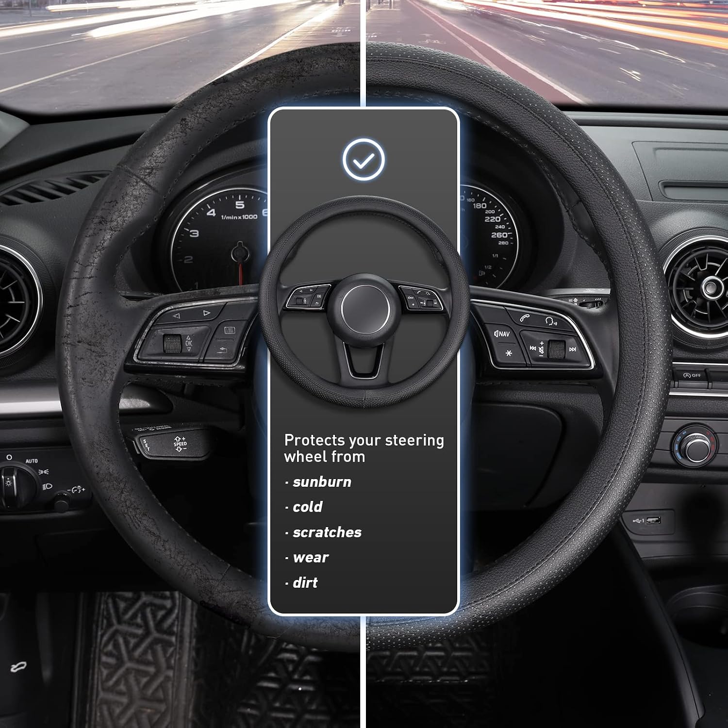 Detalle de SEG Direct steering wheel cover, 37–39 cm