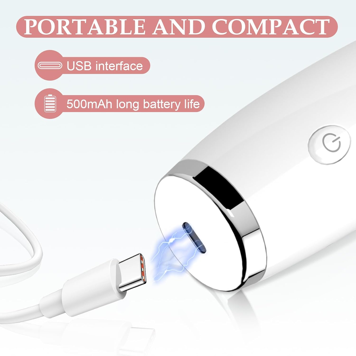 Thumbnail 6 de Blackhead Remover Pore Vacuum: 5 Probes, 3 Suction Levels, USB Rechargeable — White
