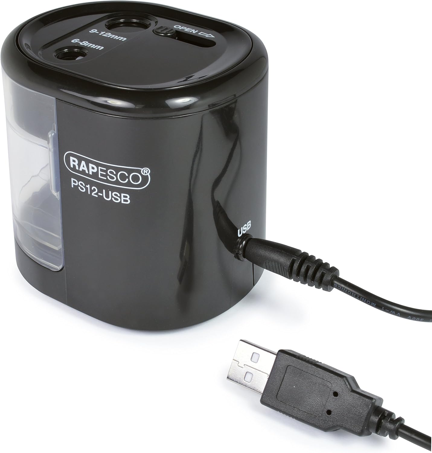 Thumbnail 2 de Rapesco 1449 PS12-USB Electric Pencil Sharpener 2‑hole