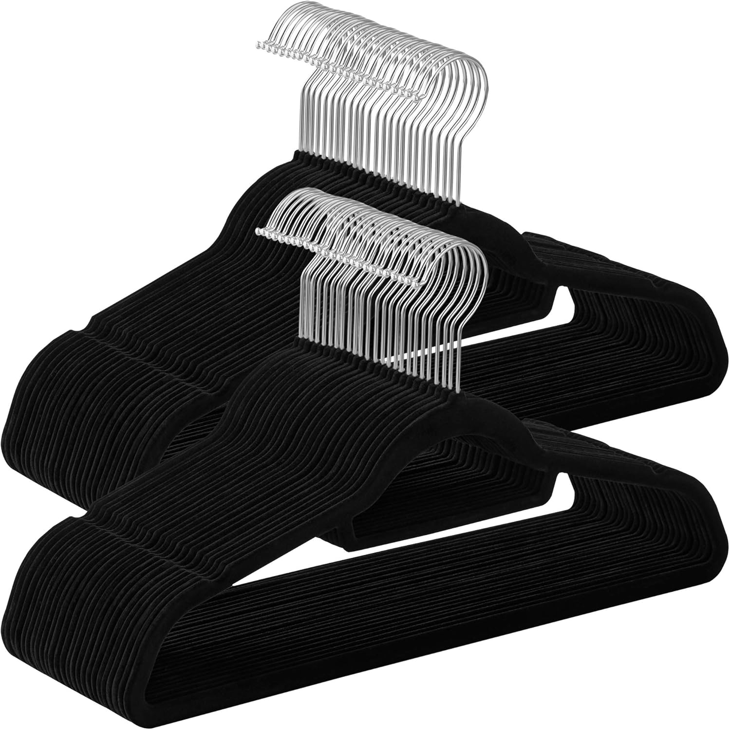 Detalle de SONGMICS Cintres velours ABC plus flocage Noir – Lot de 50