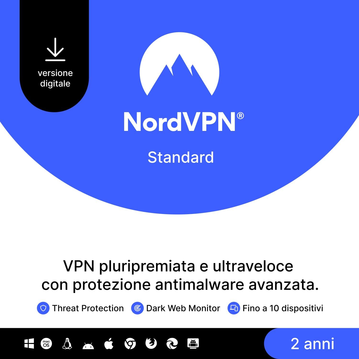 Detalle 2 de NordVPN Amazon Essential: VPN + Password Manager per 10 Dispositivi, 1 Anno
