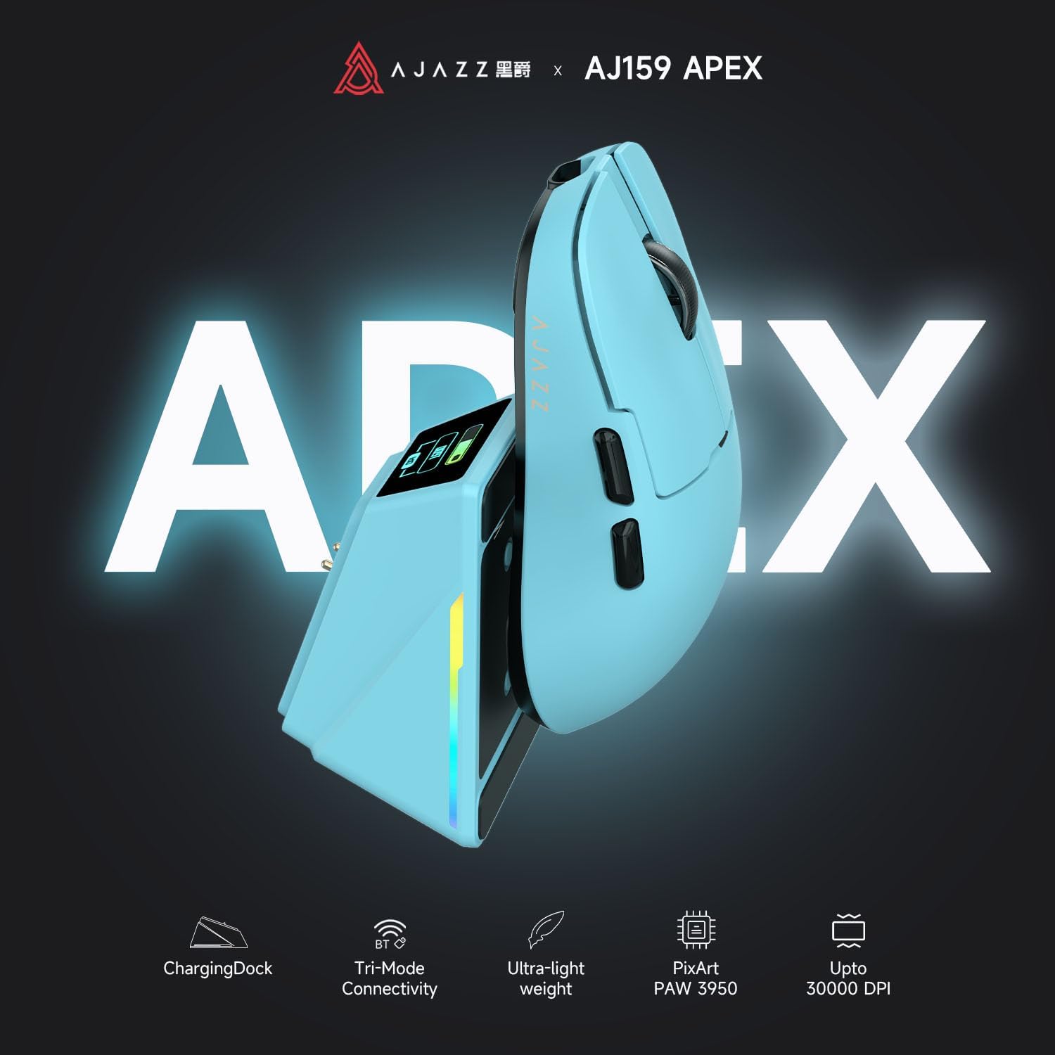 Detalle 2 de AJAZZ AJ159 APEX souris gaming sans fil