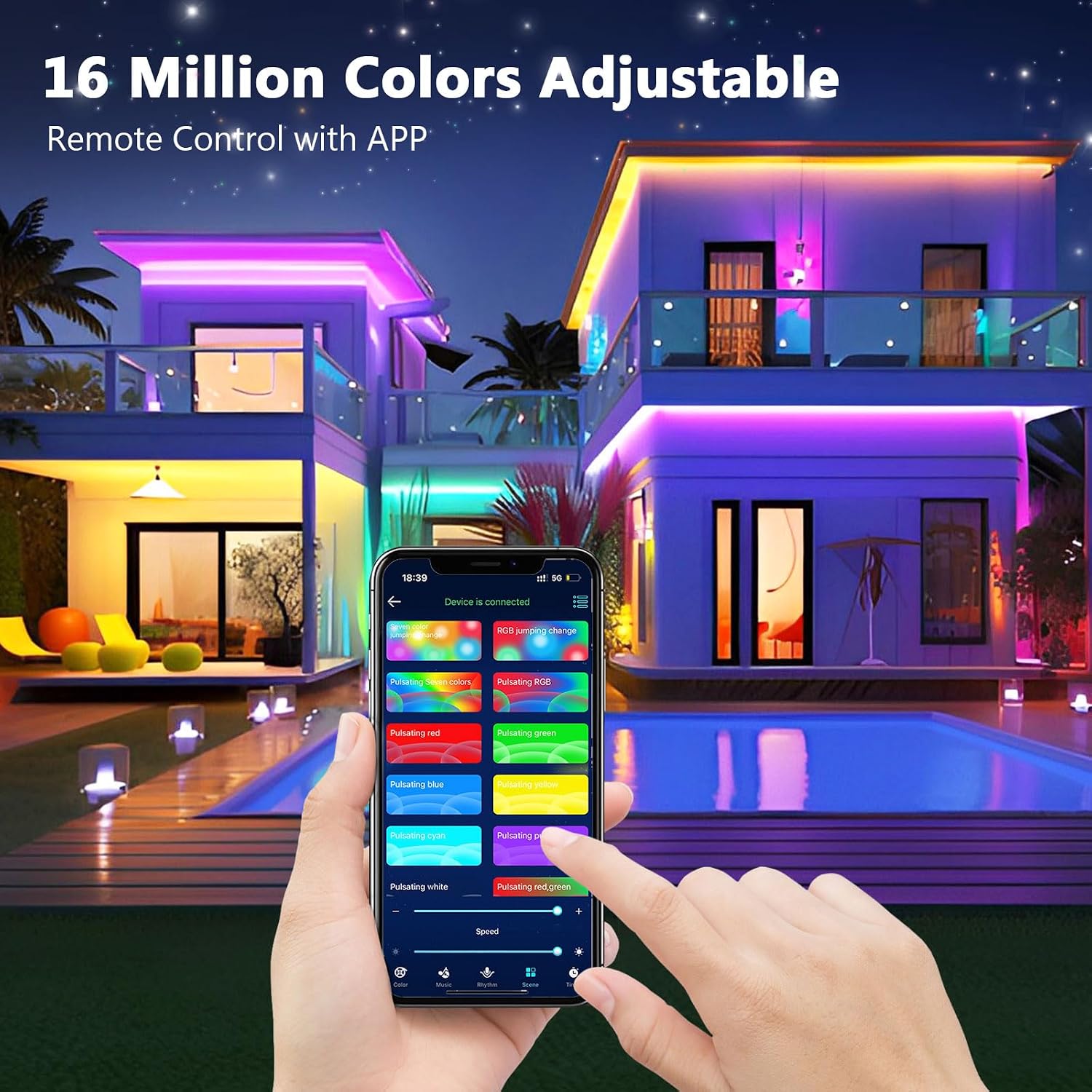 Detalle 2 de Realky LED Strip 30 m (2×15 m) – RGB Smart-Lichtleiste mit Bluetooth, App & IR-Fernbedienung