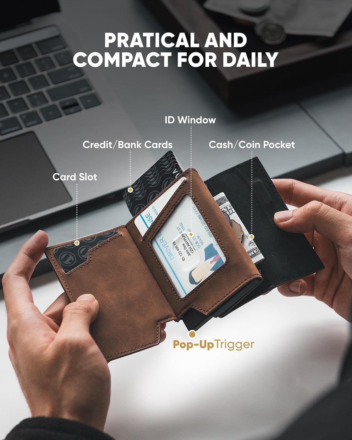 Detalle 2 de VULKIT Mens Card Holder with Airtag Cover 9-card