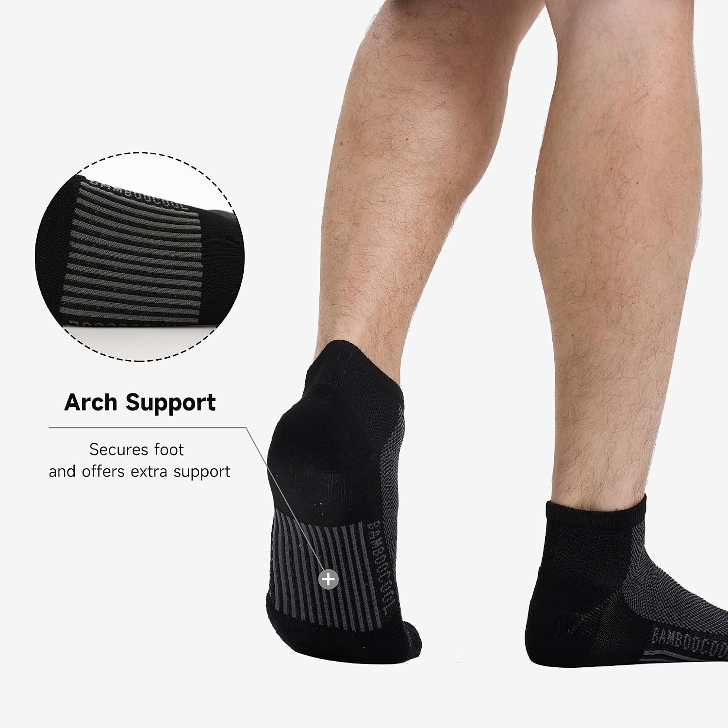 Detalle 2 de BAMBOO COOL Men's Athletic Ankle Socks Cushioned 8 Pack