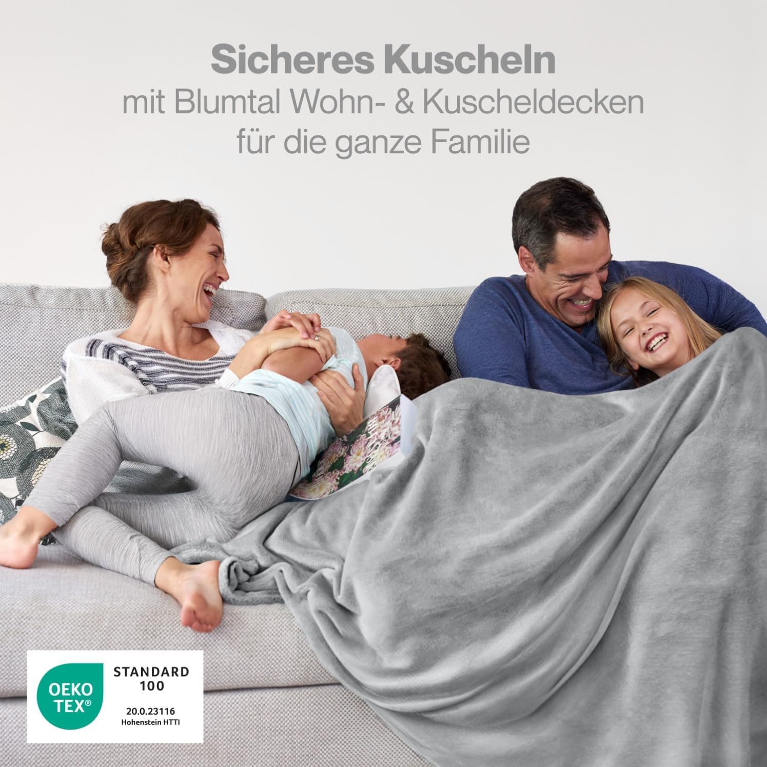 Thumbnail 1 de Blumtal Fleecedecke 220 x 240 cm grau – Oeko-TEX-zertifiziert, kuschelig warm