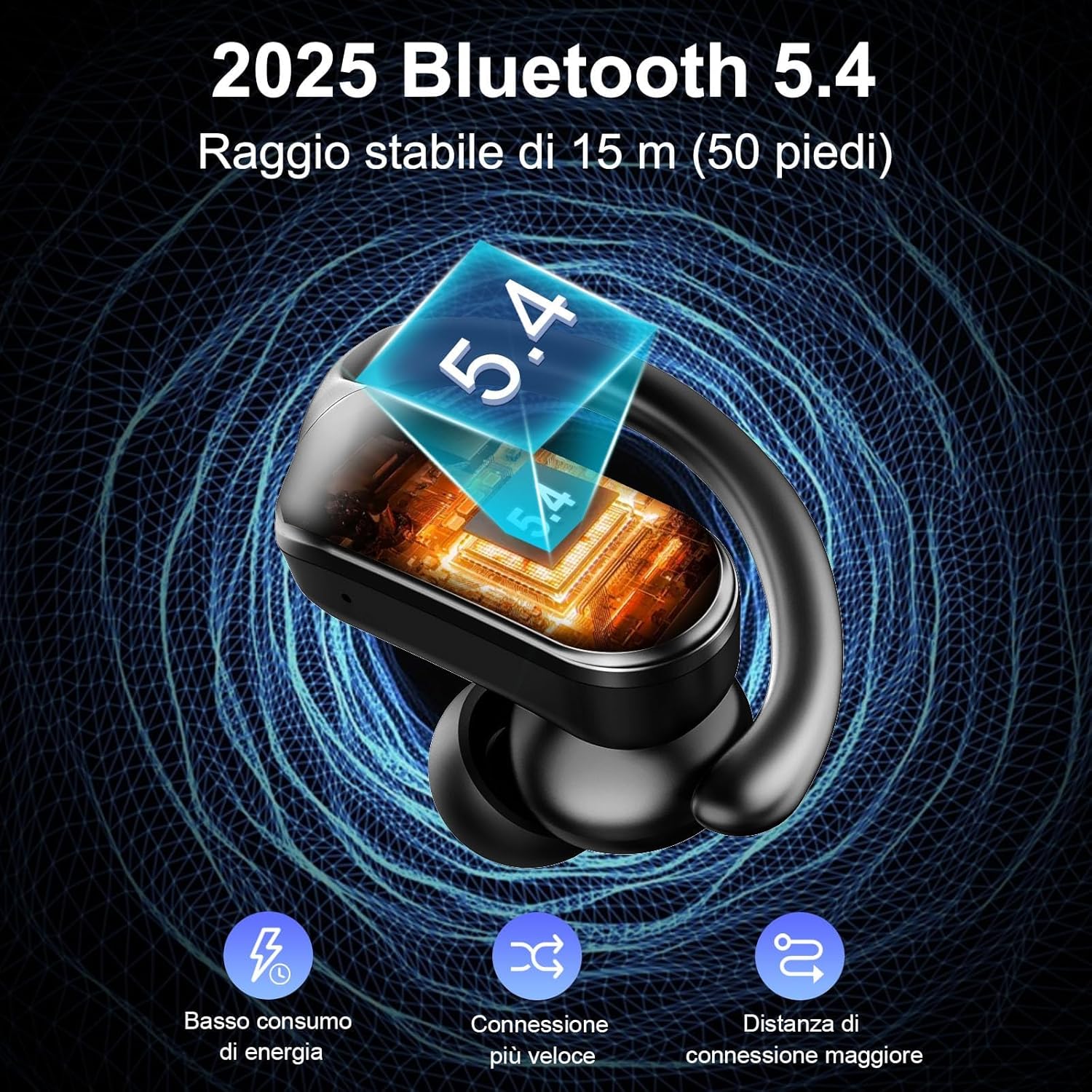 Thumbnail 2 de Cuffie Bluetooth 5.4 Sport: Auricolari IPX8 con 70 ore di autonomia, ENC e Display LED