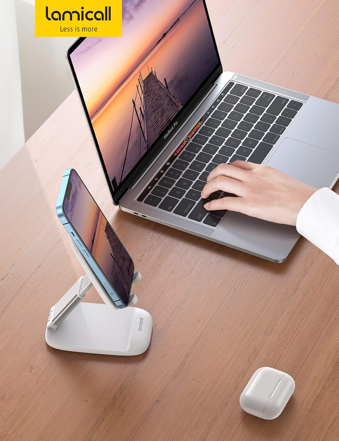 Thumbnail 6 de Lamicall DP13-EU-W Adjustable Phone Stand, Foldable, White with Metal Base