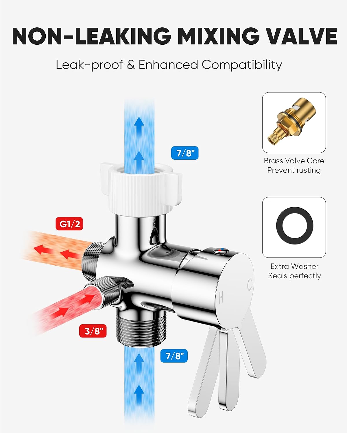 Detalle de Arofa HBS02CP-2 Hot and Cold Bidet Sprayer with Adjustable Water Flow