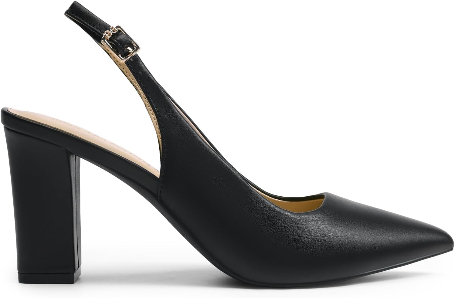 Detalle 2 de DREAM PAIRS Scarpe da donna con tacco slingback: punta affilata e tacco a blocco