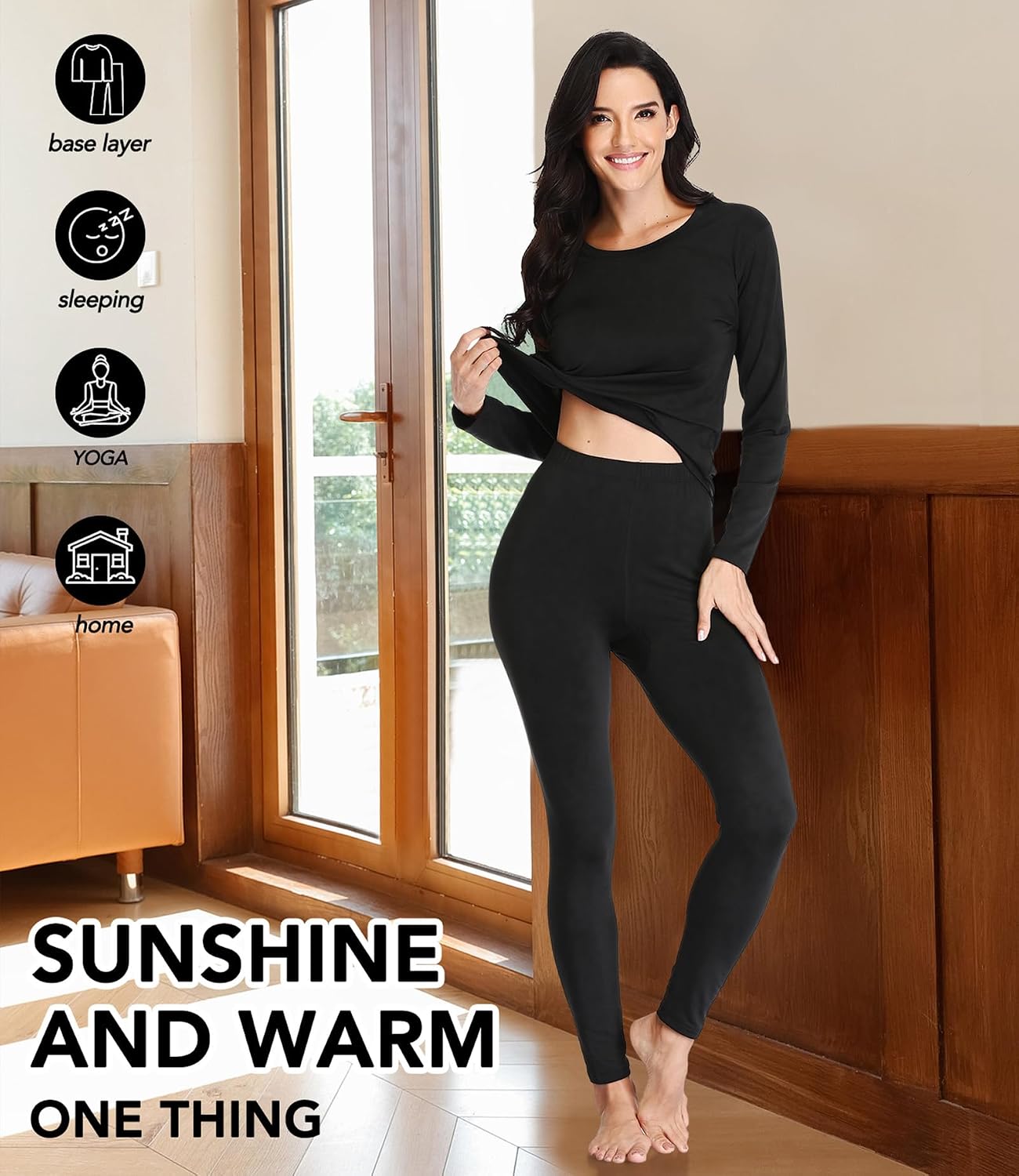 Thumbnail 6 de JZCreater Women’s Thermal Underwear Set, Long Johns Base Top and Bottom
