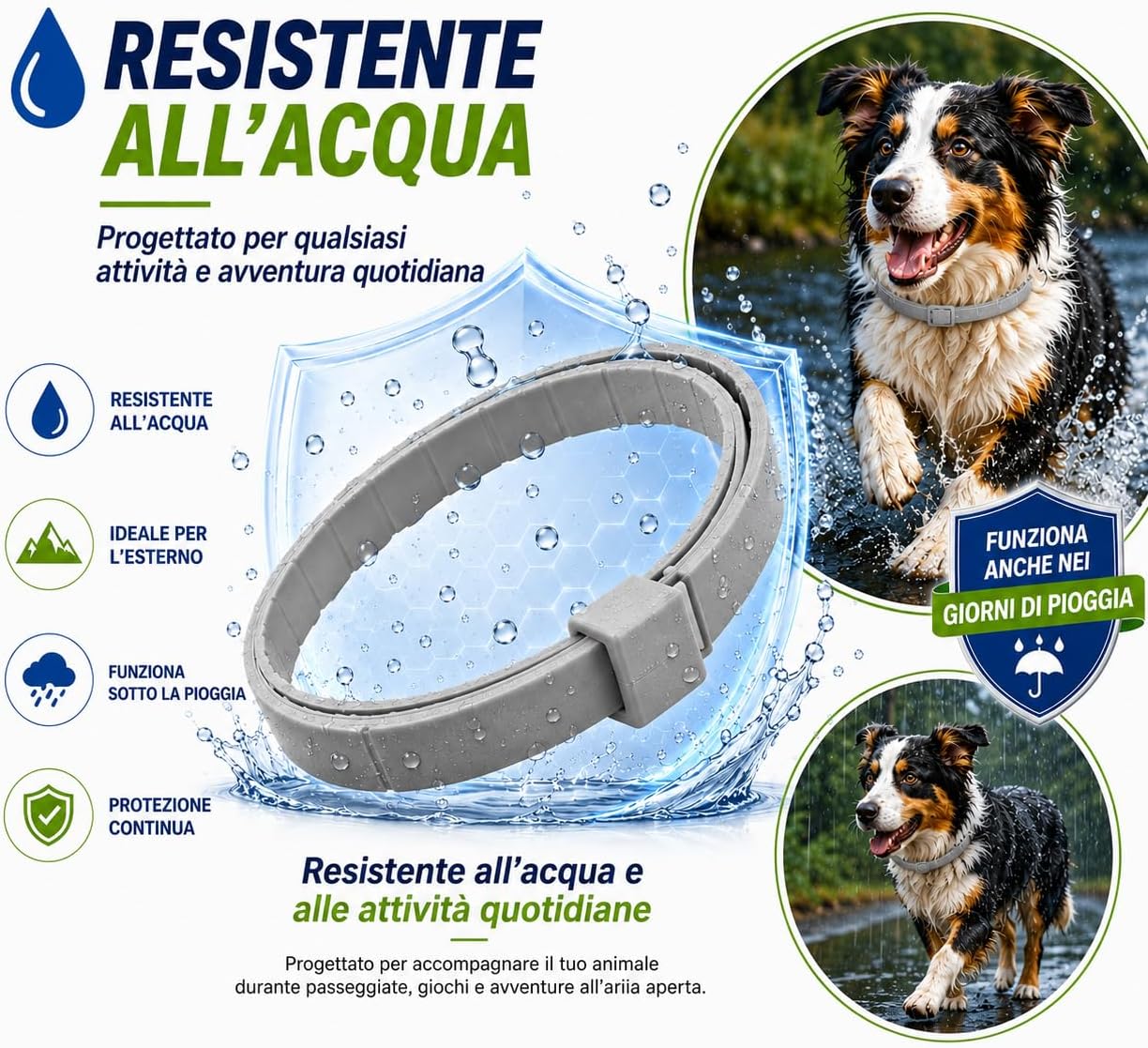 Detalle de Collare antiparassitario per cani – protezione naturale 8 mesi, 65 cm regolabile
