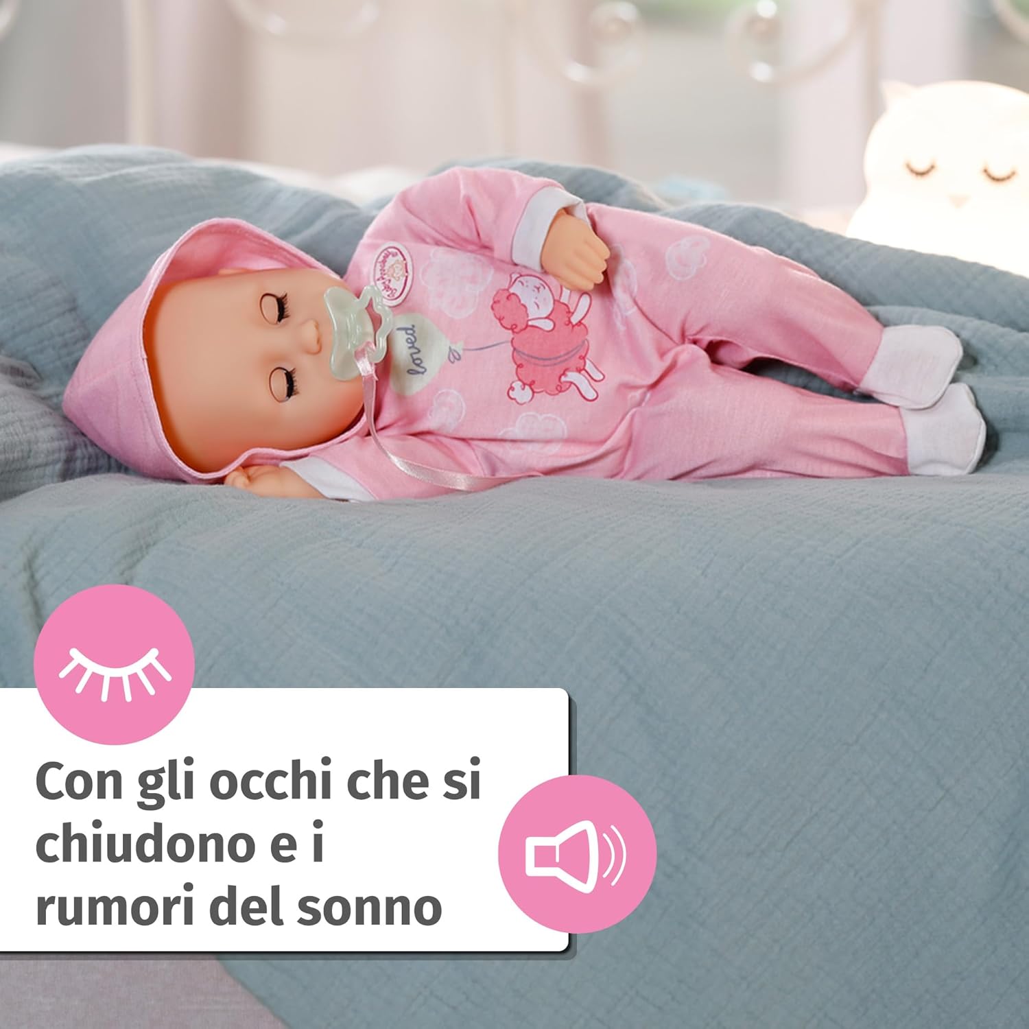 Thumbnail 4 de Baby Annabell Hannah Play with me: la bambola in tessuto interattiva per neonati con 5 funzioni e accessori