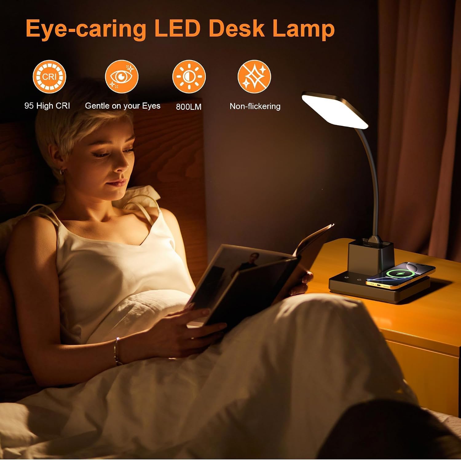 Detalle de Sailstar wireless charging desk lamp, 800 lumens