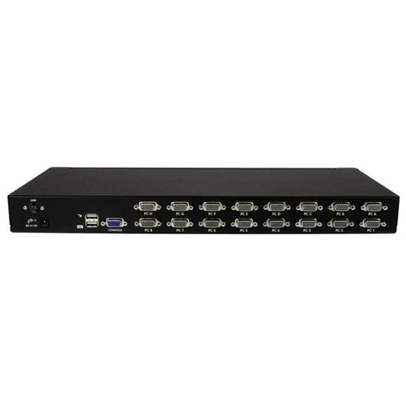 Detalle de Conmutador KVM USB StarTech de 16 puertos para montaje en rack 1U con OSD y VGA