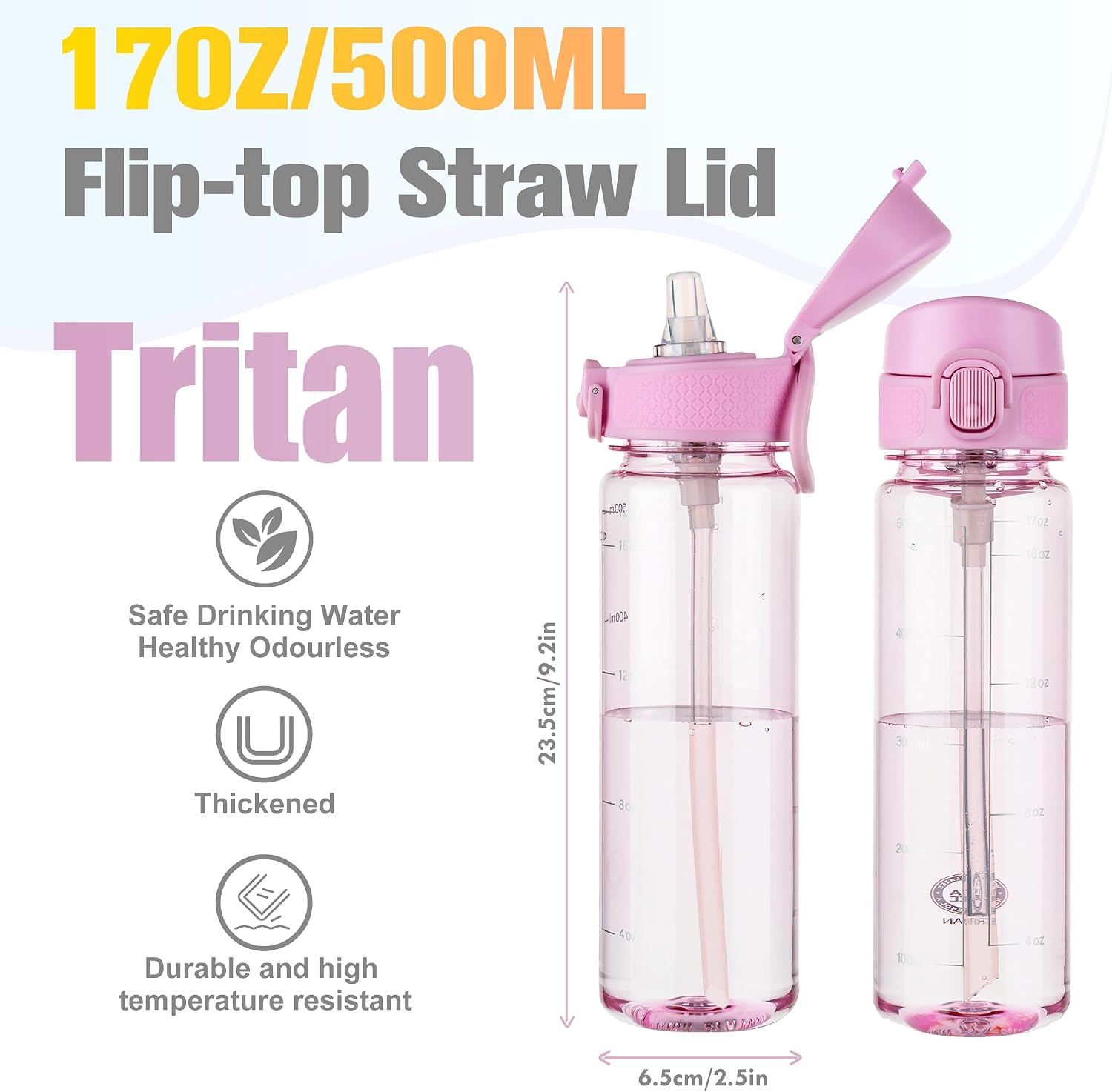 Thumbnail 1 de GOPPUS 500ml Tritan water bottle with straw