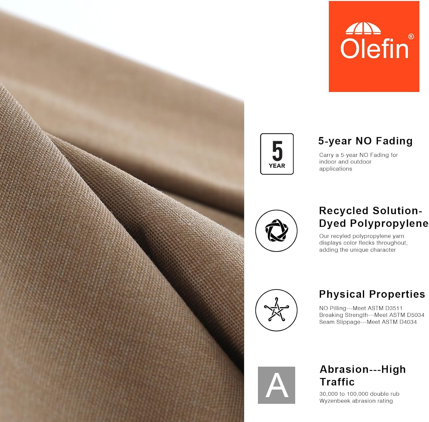 Detalle de MASTERCANOPY Patio Umbrella Replacement Canopy Olefin