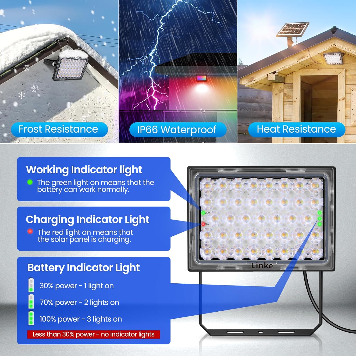 Thumbnail 4 de Linke Solar RGB Flood Lights Outdoor with Remote Control (IP66, Dusk to Dawn)