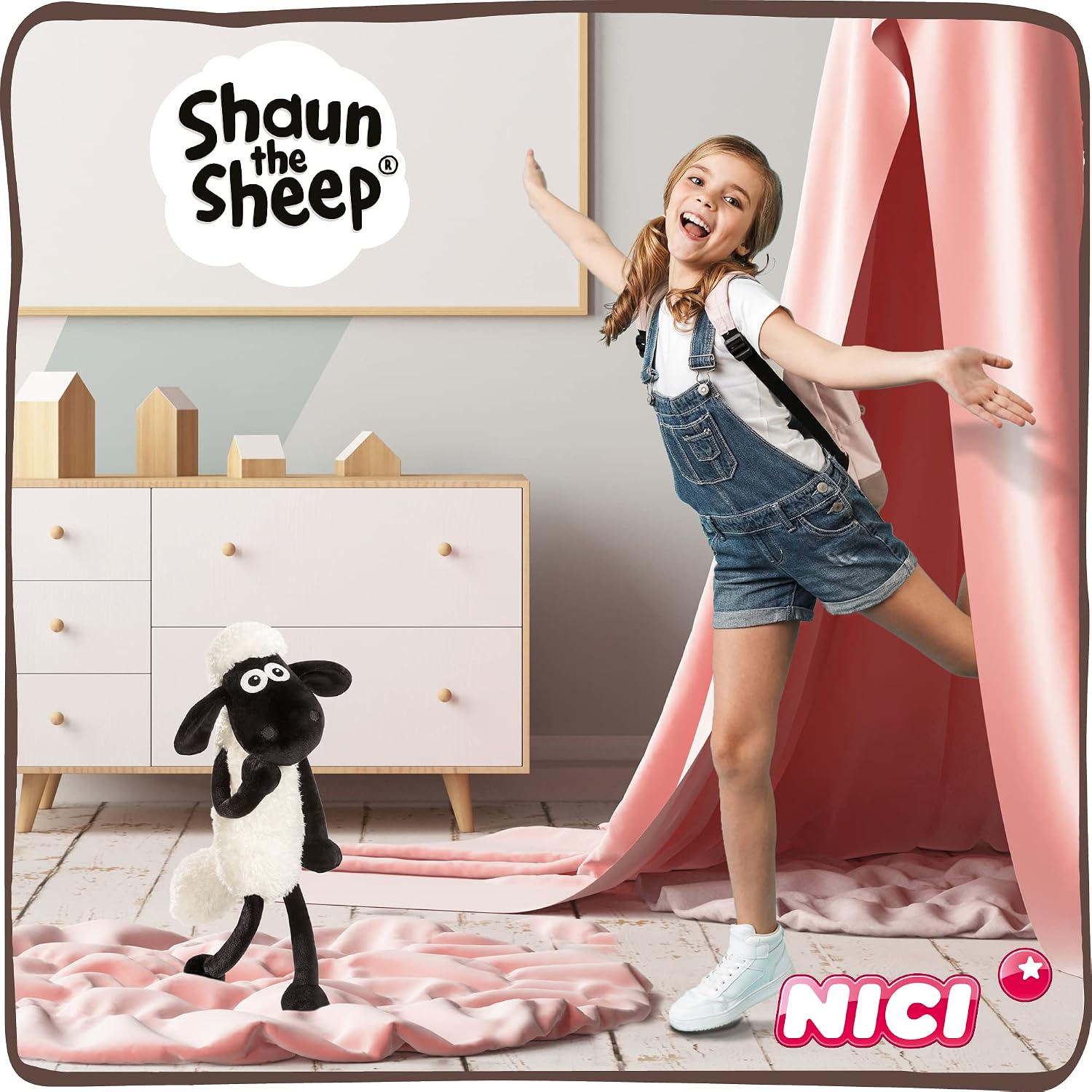 Detalle 2 de NICI 48076 – przytulanka Baranek Shaun 50 cm, biała i puszysta