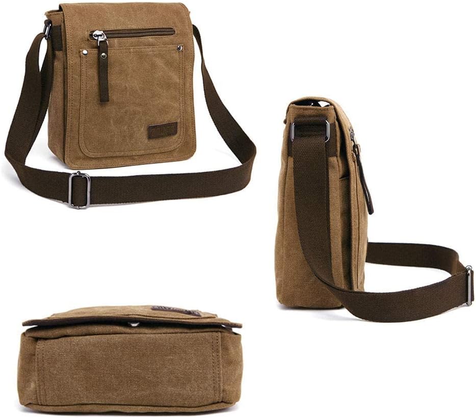 Detalle 2 de DASKING Retro Small Canvas Briefcase: Casual Crossbody for Everyday Carry