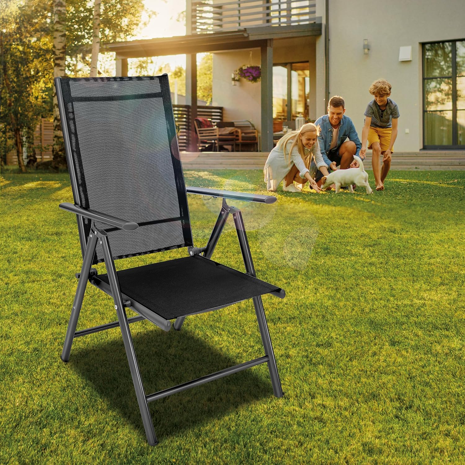 Thumbnail 5 de tillvex Gartenstuhl 2 Stück klappbar Aluminium Hochlehner