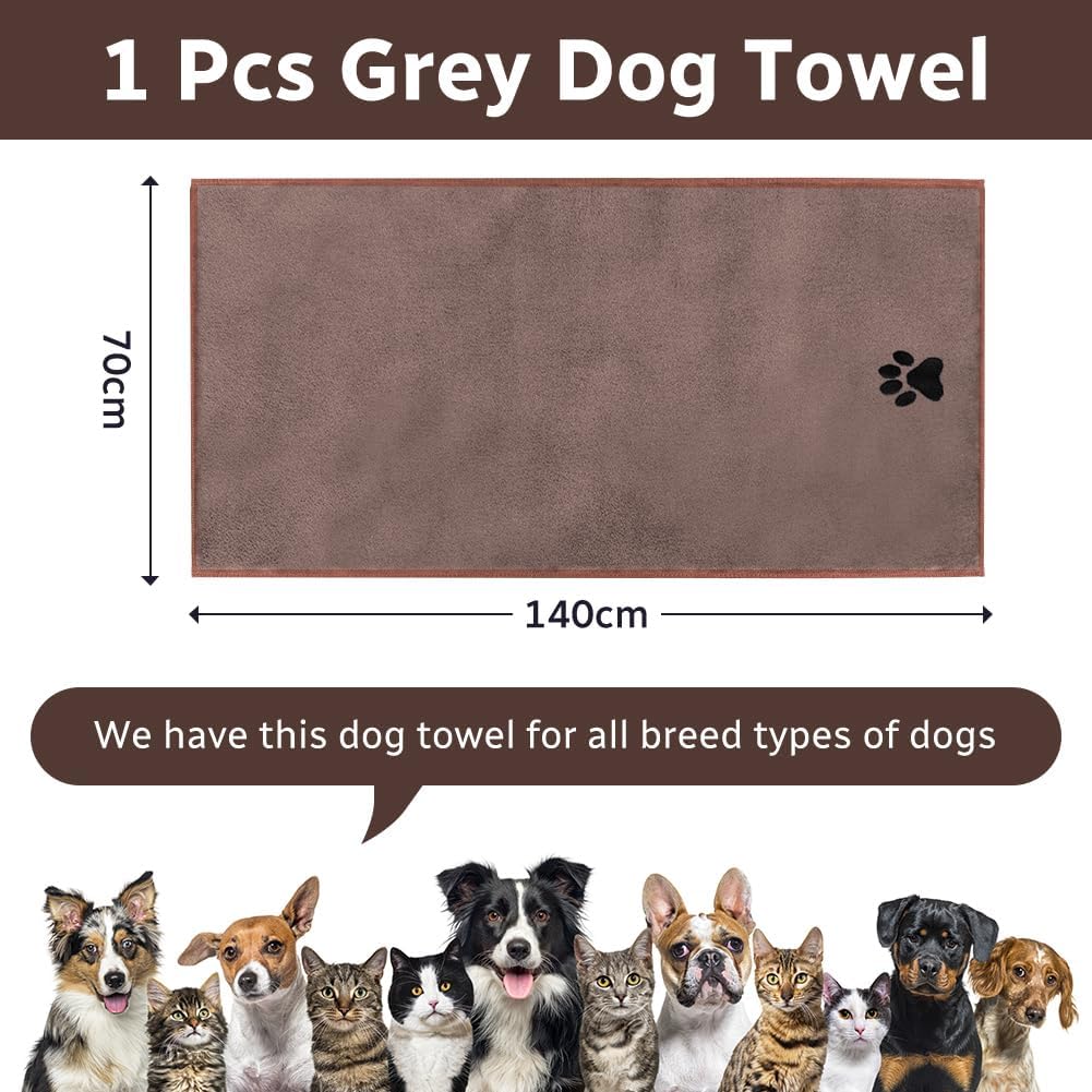 Thumbnail 1 de Adiwo grande serviette pour chien en microfibre camel 140 x 70 cm – extra absorbante