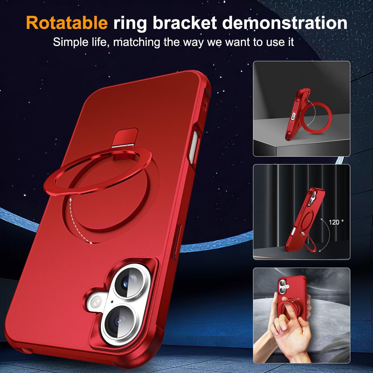 Detalle 2 de SKYLMW iPhone 16 Case 6.1" Magnetic Stand