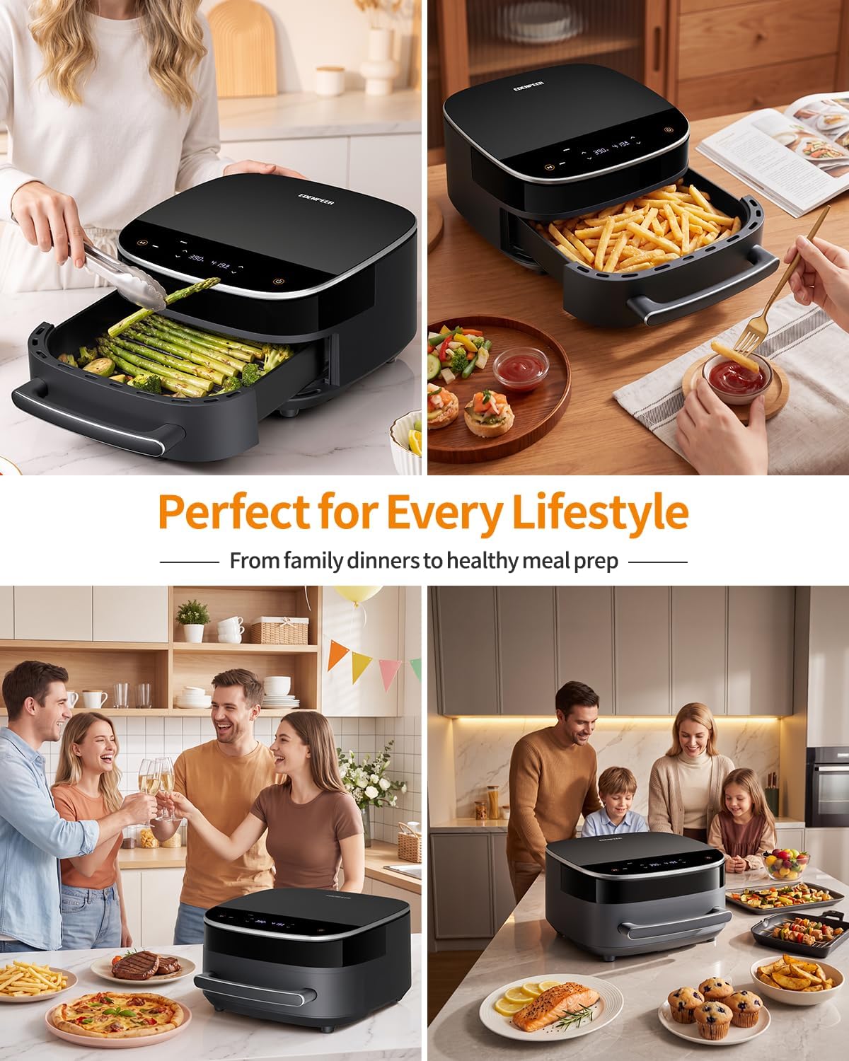 Thumbnail 4 de EDENPEER Extra Large Air Fryer 6 QT ๐