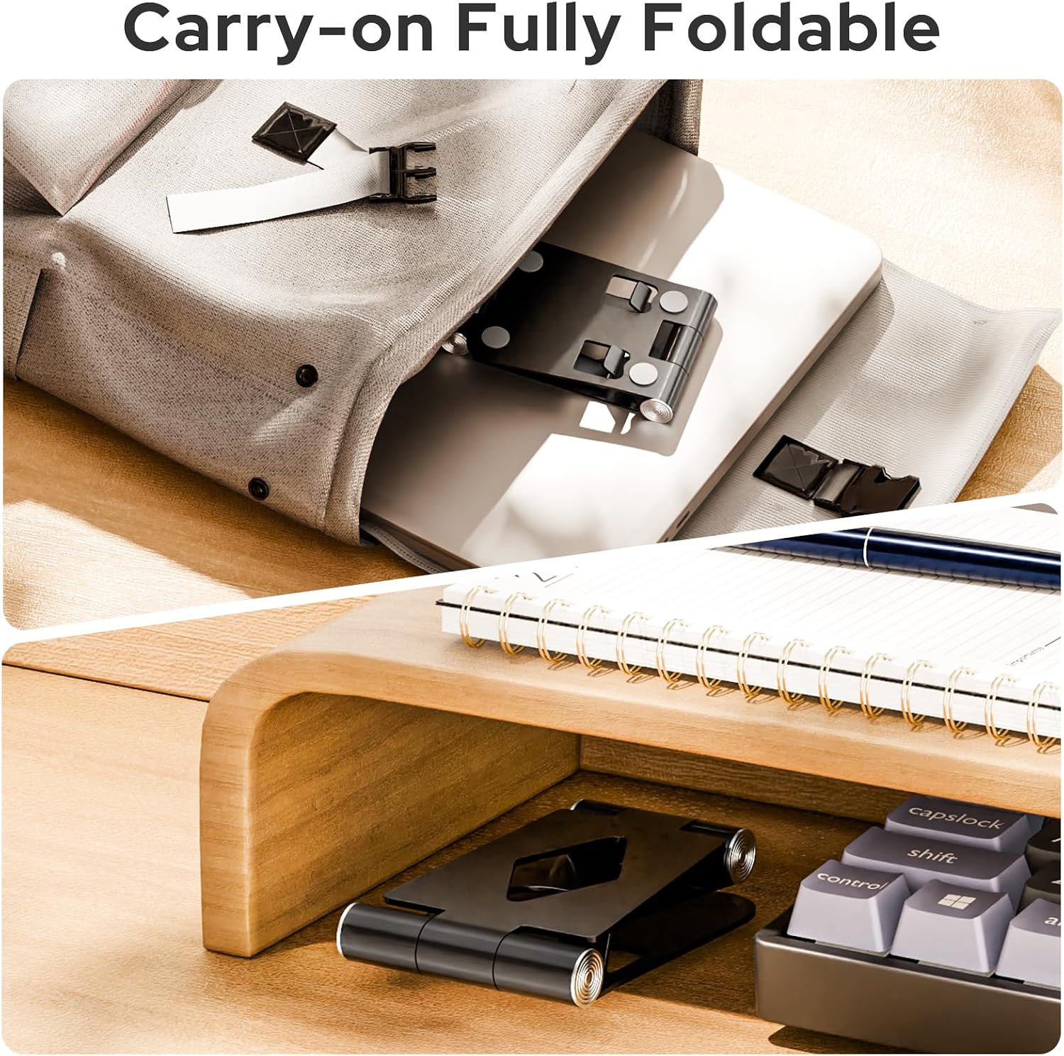 Detalle de Zivacate Foldable Desk Phone Stand, 2 Pack, Adjustable Angle and Height