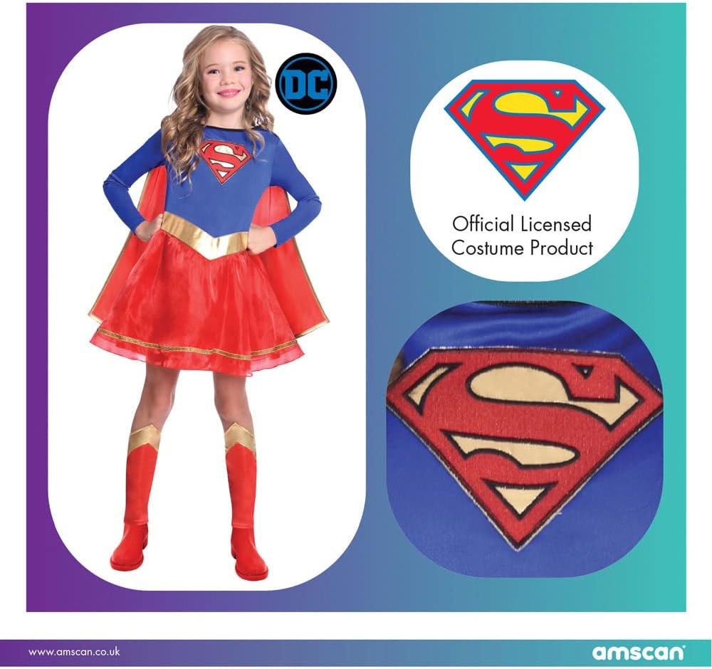 Detalle 2 de Amscan Officially Licensed Warner Bros DC Comics Supergirl Classic Fancy Dress Costume