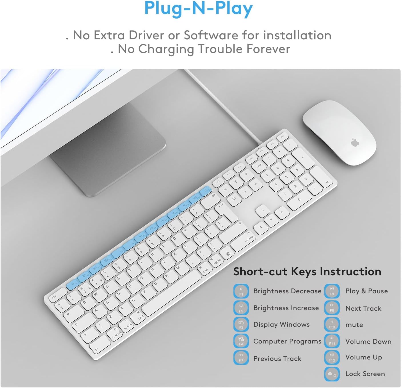 Detalle 2 de Wired Full-Size Keyboard for Mac OS with Numeric Keypad