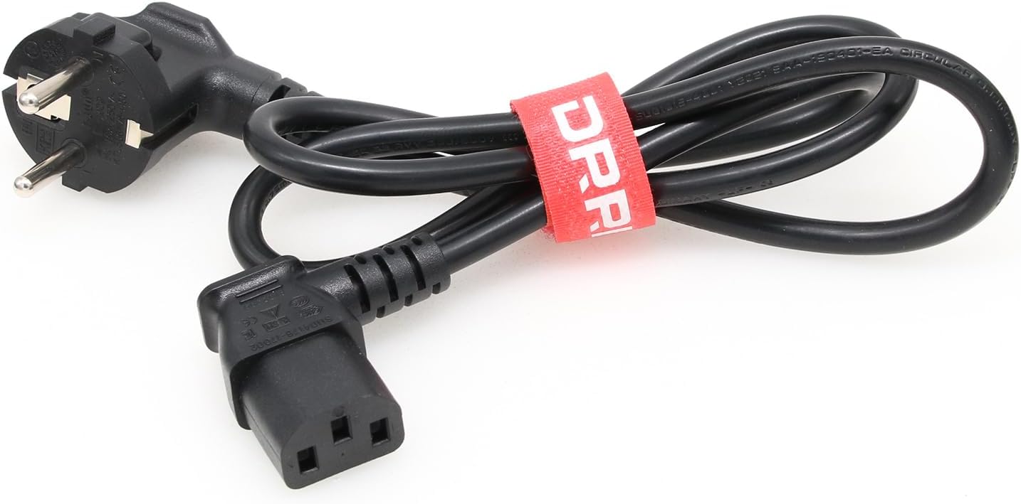 Detalle de DRRI strömkabel med IEC C13, CEE7/7 Schuko och 1,8 m längd