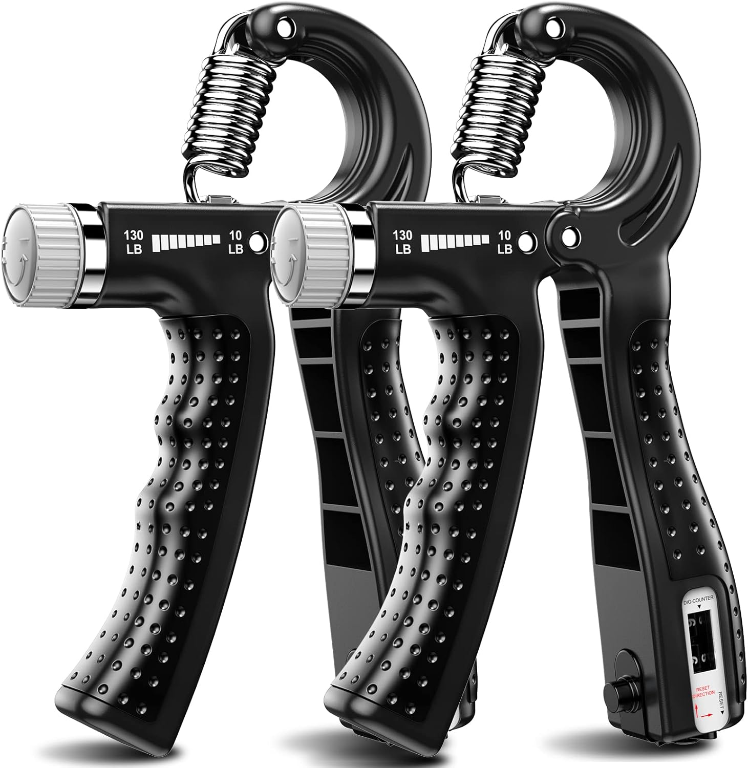 Detalle de KDG Hand Grip Strengthener (2 Pack) Adjustable Resistance 10–130 lbs — Counting Forearm Exerciser