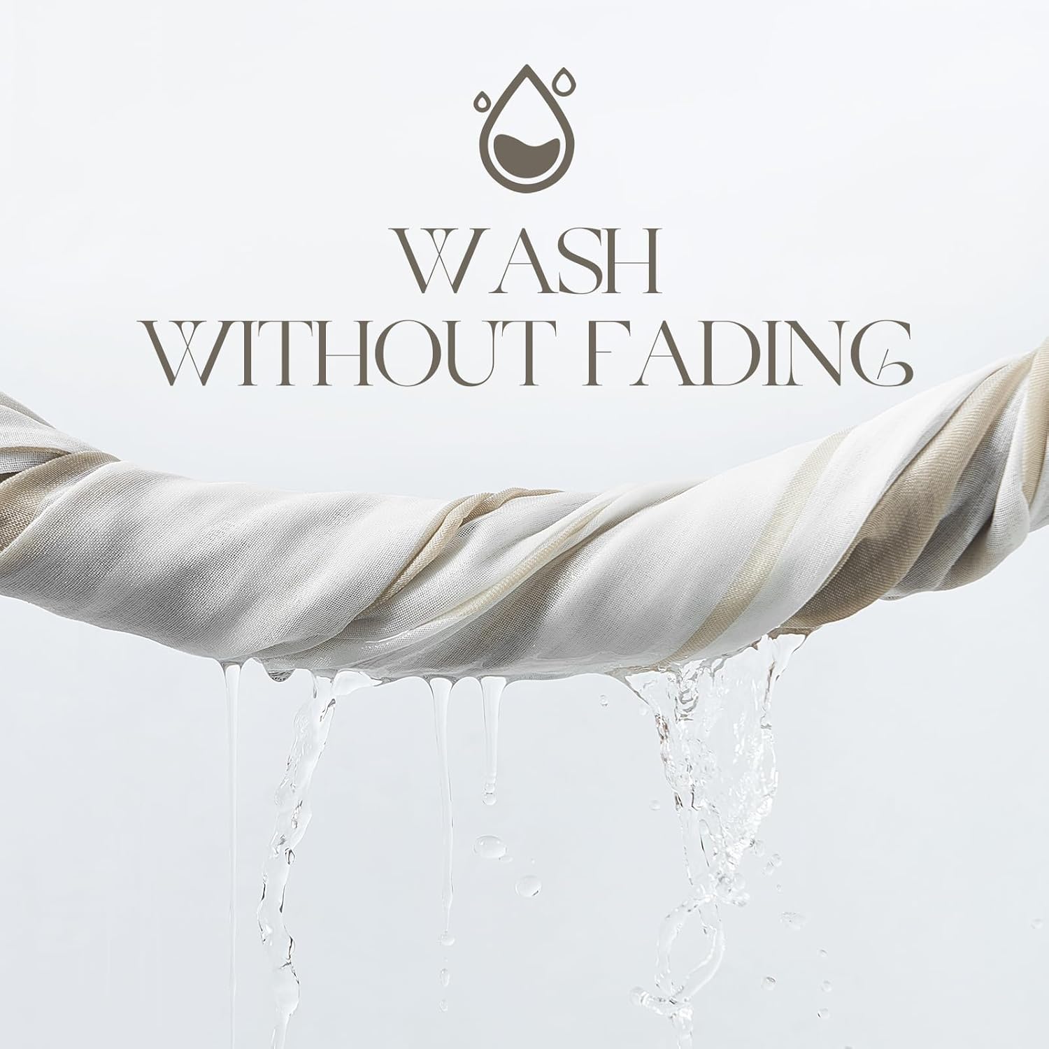 Thumbnail 3 de Topfinel Cortinas Rayadas para Sala 140x240cm 🏡 2 Piezas Blancas y Caqui