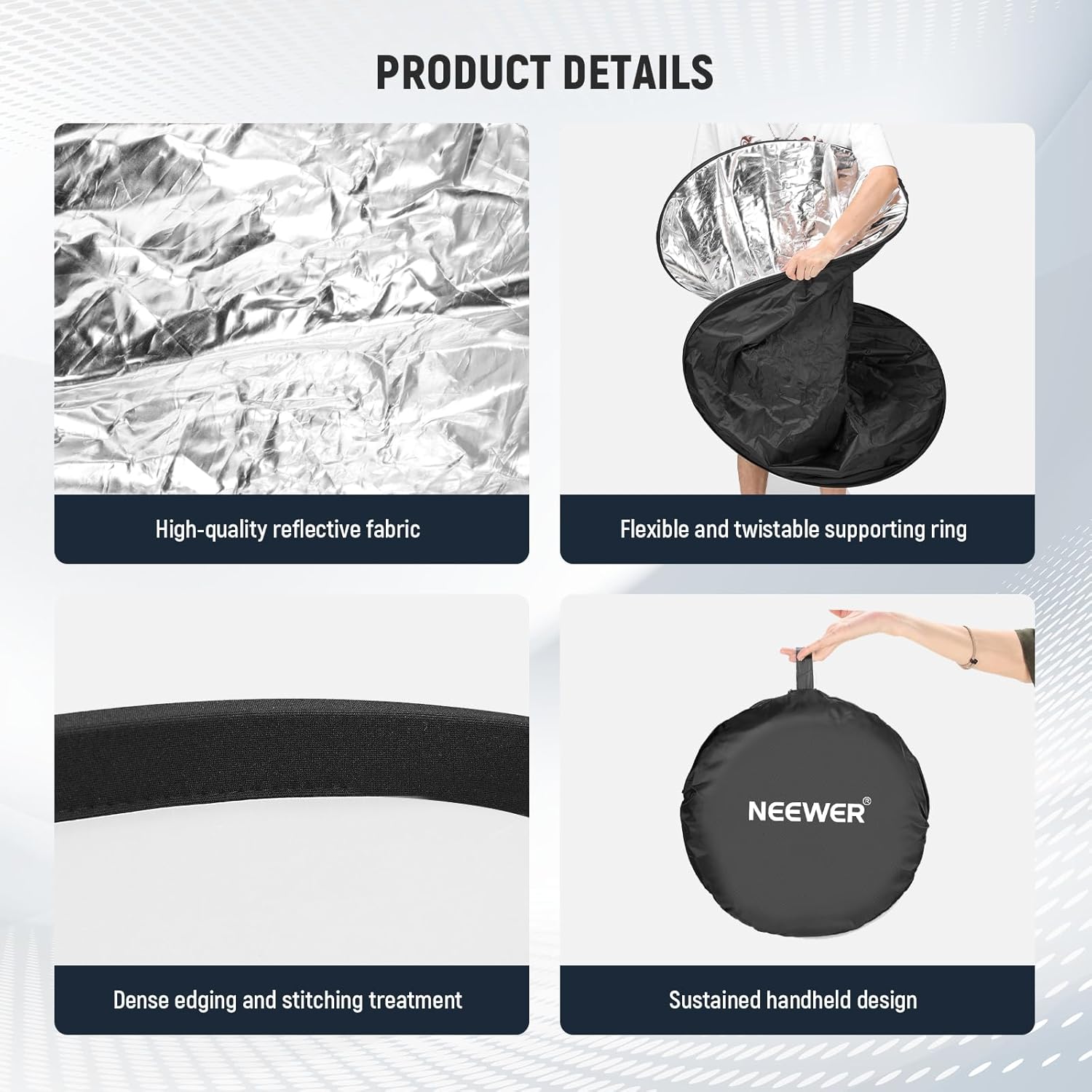 Thumbnail 6 de NEEWER 51 Inch 5-in-1 Light Reflector Diffuser for Studio and Outdoor Photography