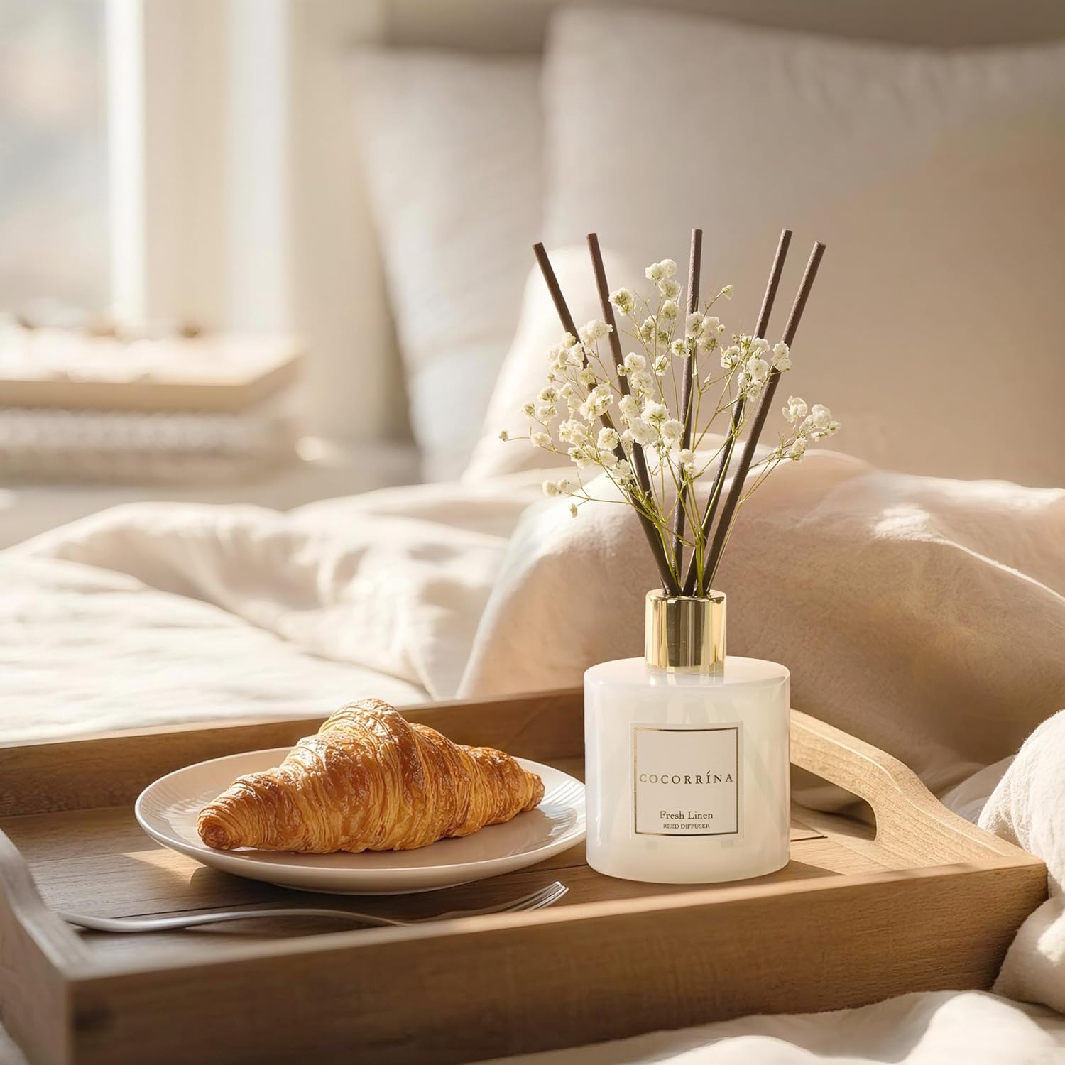 Thumbnail 2 de COCORRÍNA Raumduft Reed Diffuser Fresh Linen mit 8 Duftstäbchen (200 ml) – langanhaltender Duft für Zuhause & Bad