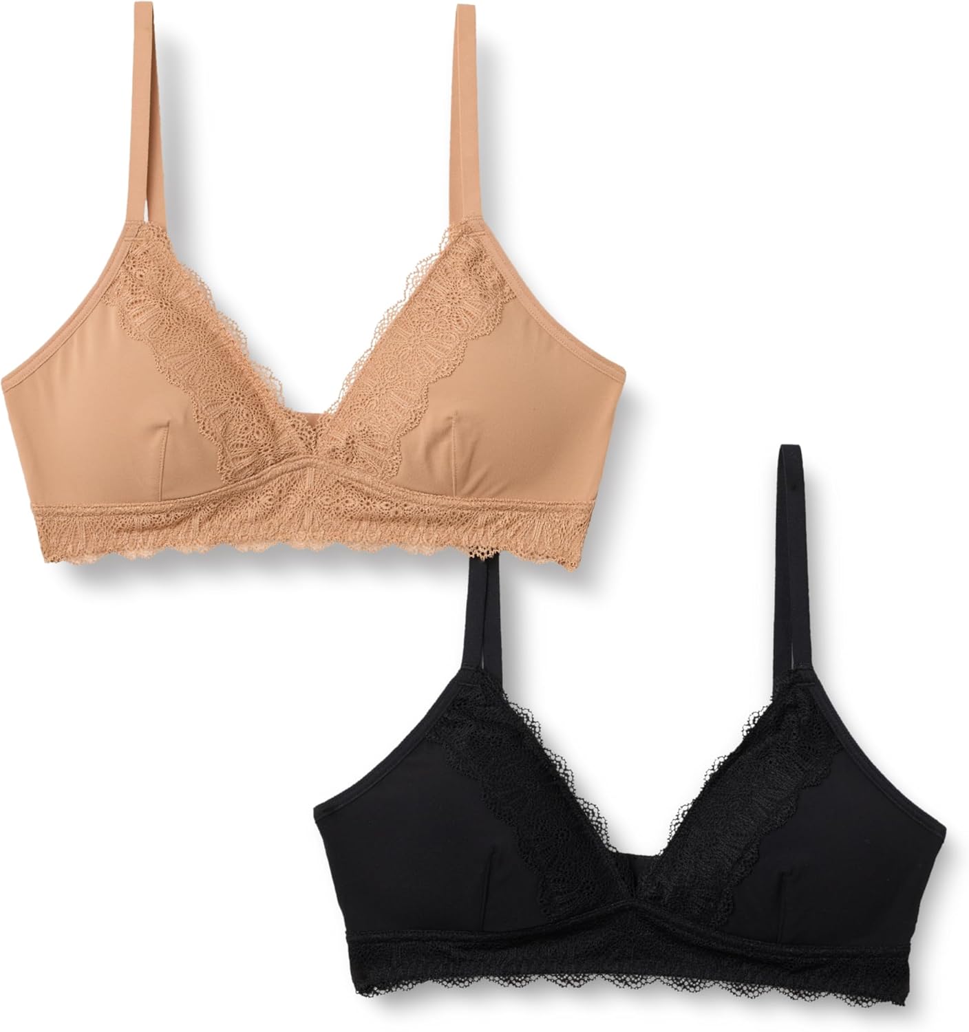 Thumbnail 5 de Amazon Essentials women’s peached microfibre lace-trim lined V-neck bralette