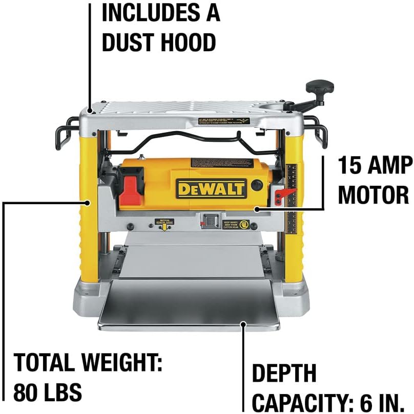 Detalle de DEWALT benchtop planer, 12-1/2-inch