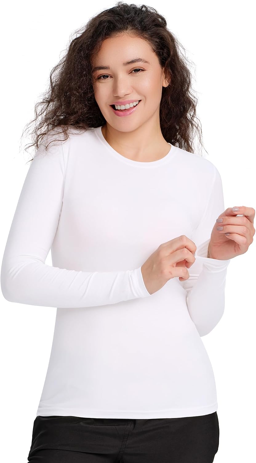 Detalle 1 de COZYFIT Women's Long-Sleeve Underscrub Shirt, Stretch Fabric and Crew Neck