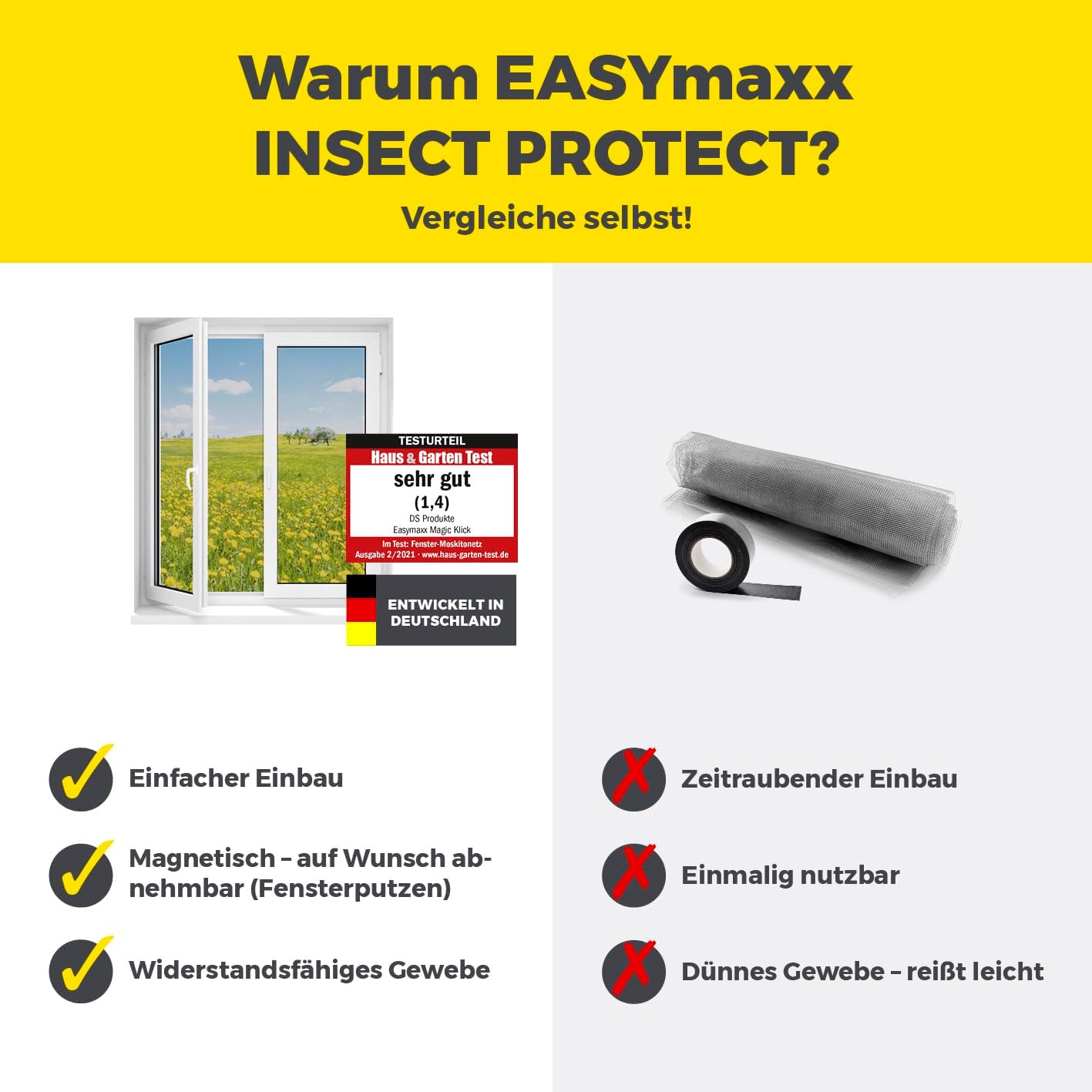 Thumbnail 6 de EASYmaxx Insect Protect Magnete: Selbstklebende Magnetplatten (24 Stück) für Fliegengitter