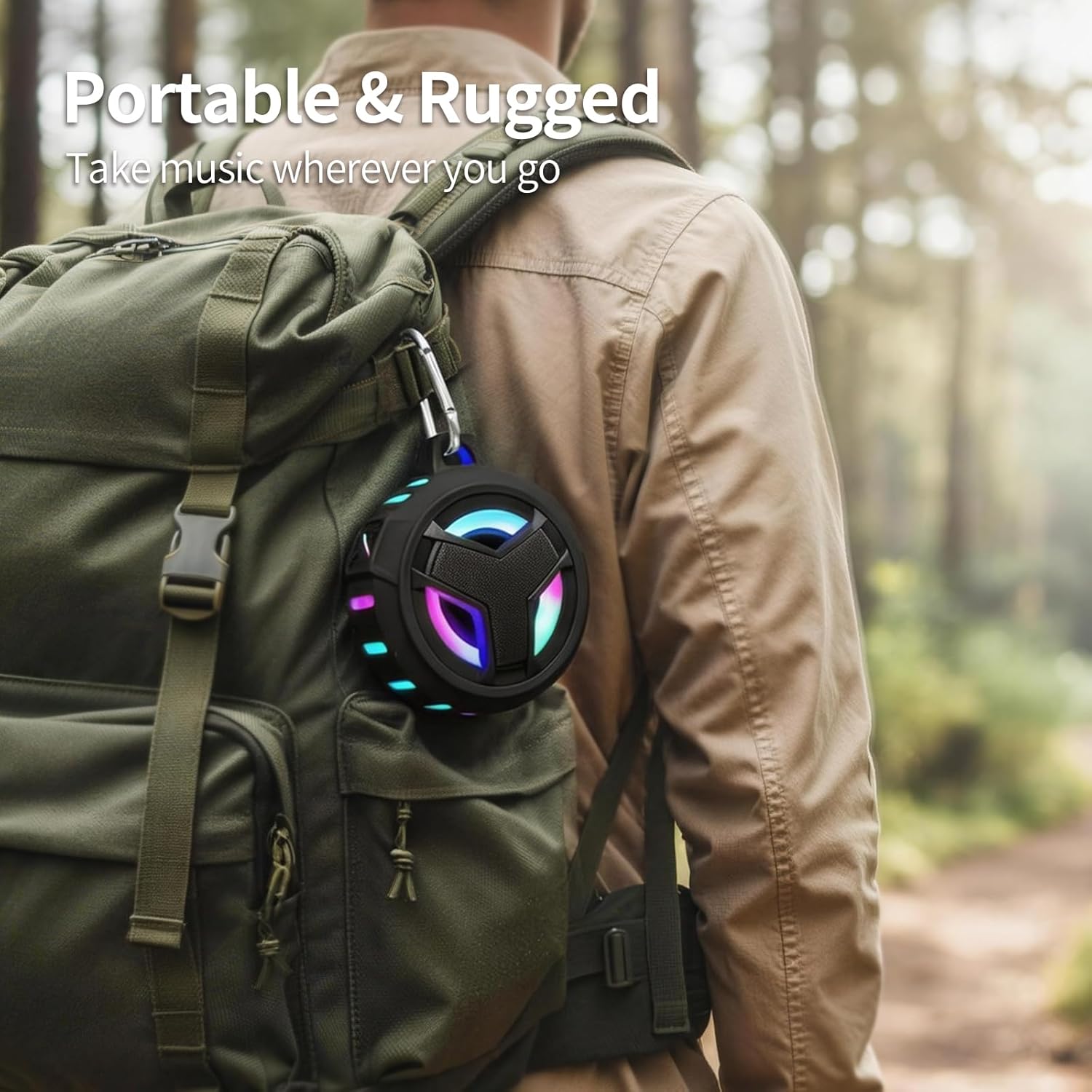 Thumbnail 4 de EBODA Bluetooth Shower Speaker (IP67 Waterproof, Floating) with LED Light, 2000mAh, True Wireless Stereo