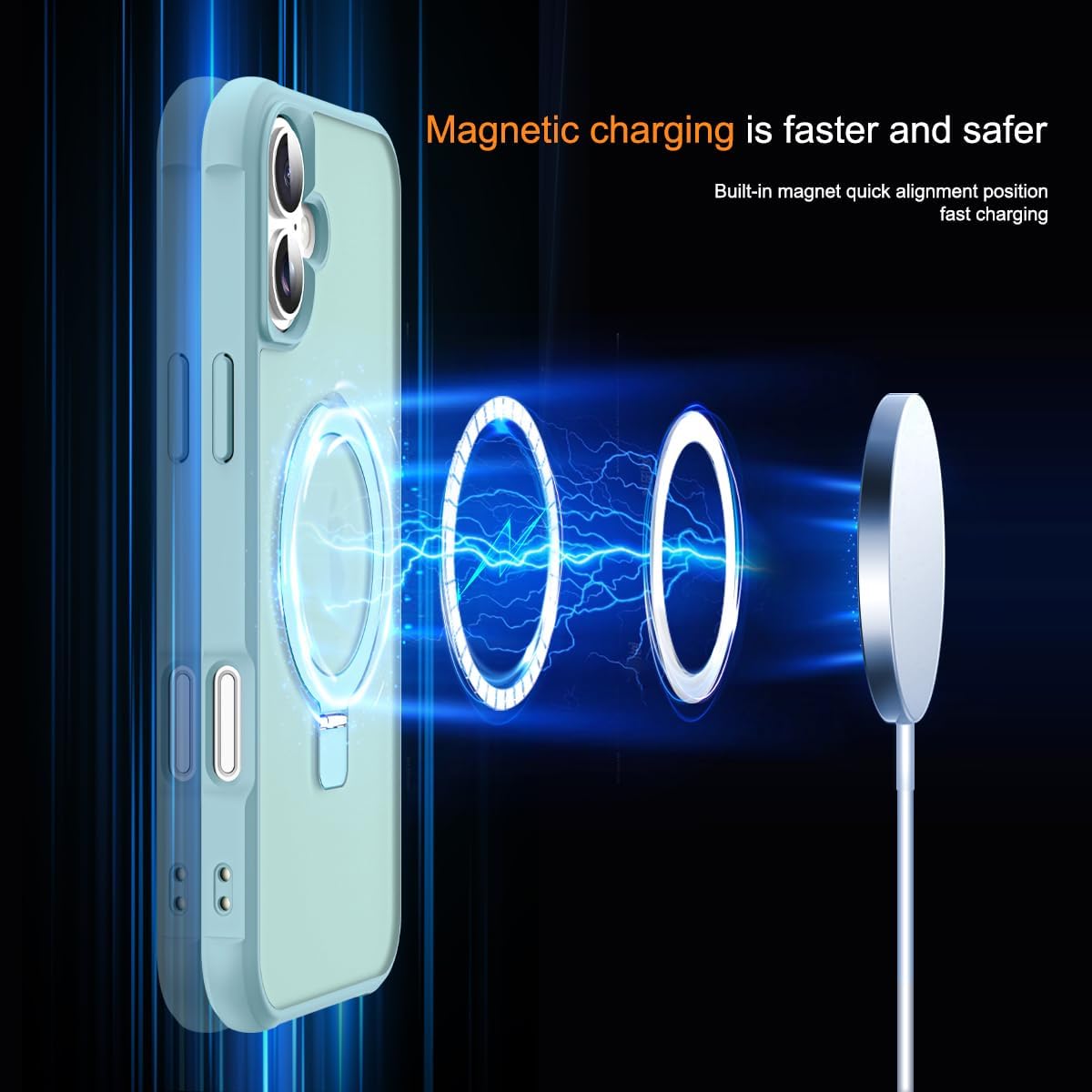 Thumbnail 2 de SKYLMW iPhone 17 Case with Invisible Magnetic Ring Stand and Military-Grade Protection