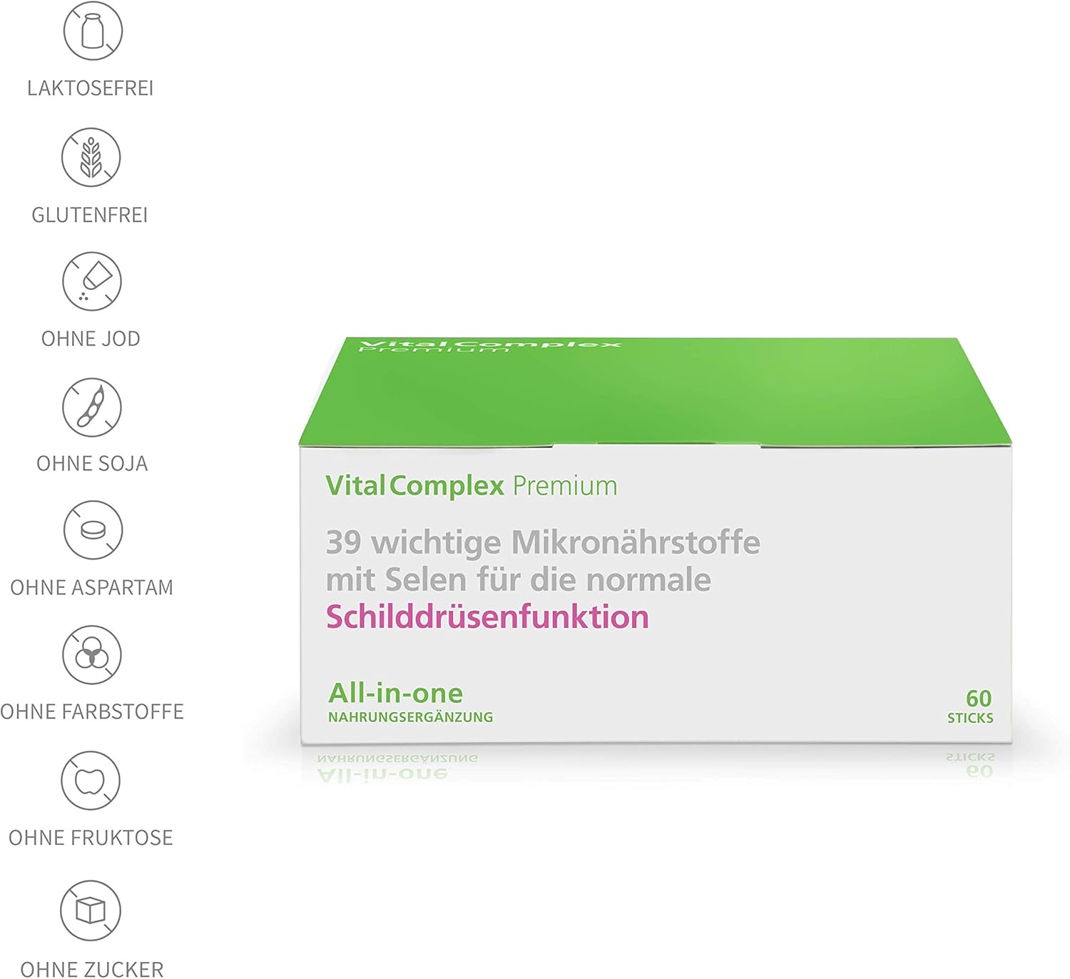 Thumbnail 6 de VitalComplex Premium Schilddrüsen-Komplex mit 200 µg Selen und 39 Mikronährstoffen