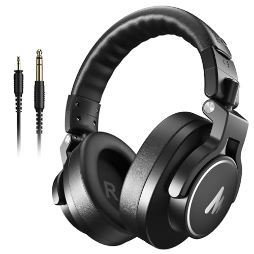 Detalle de MAONO MH700: Auriculares DJ y de estudio con cables desmontables (6,35/3,5 mm) y diseño cerrado