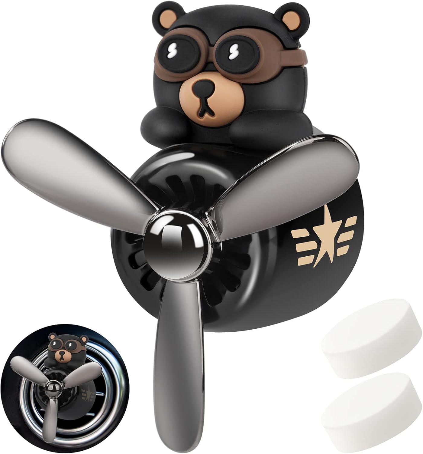 URAQT Auto Diffuser Cartoon Bär mit 2 Dufttabletten