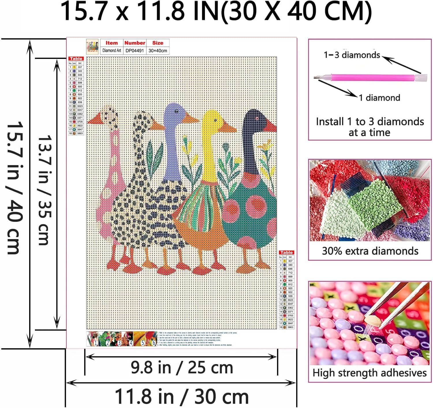 Detalle de ZeeLionArt Diamond Art Kit, 12 x 16 Inch