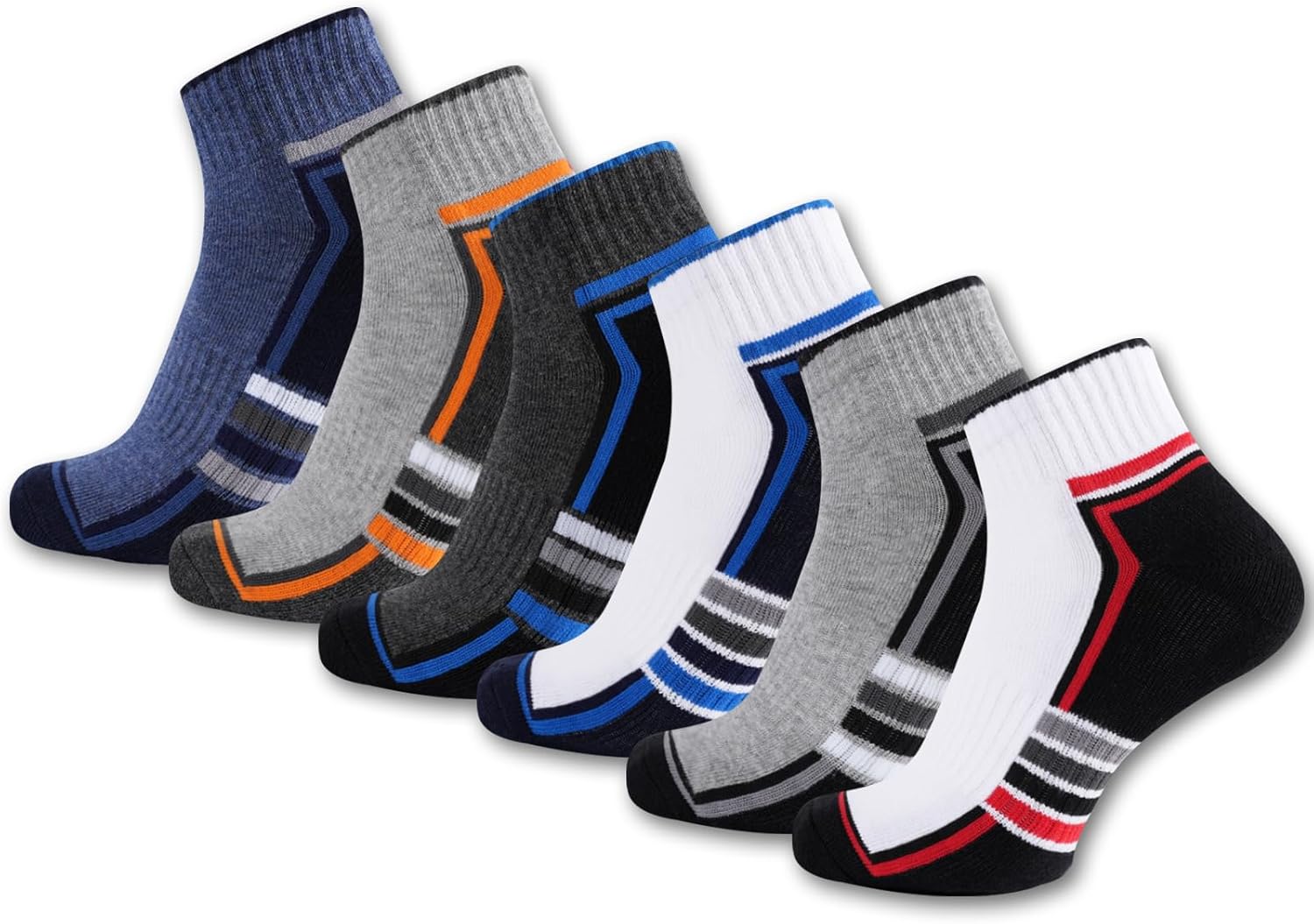 Detalle de EconioSocken Sneaker-Socken aus Baumwolle (Herren & Damen) – gepolsterte Quarter Socken mit Frotteesohle, 6/10 Paar