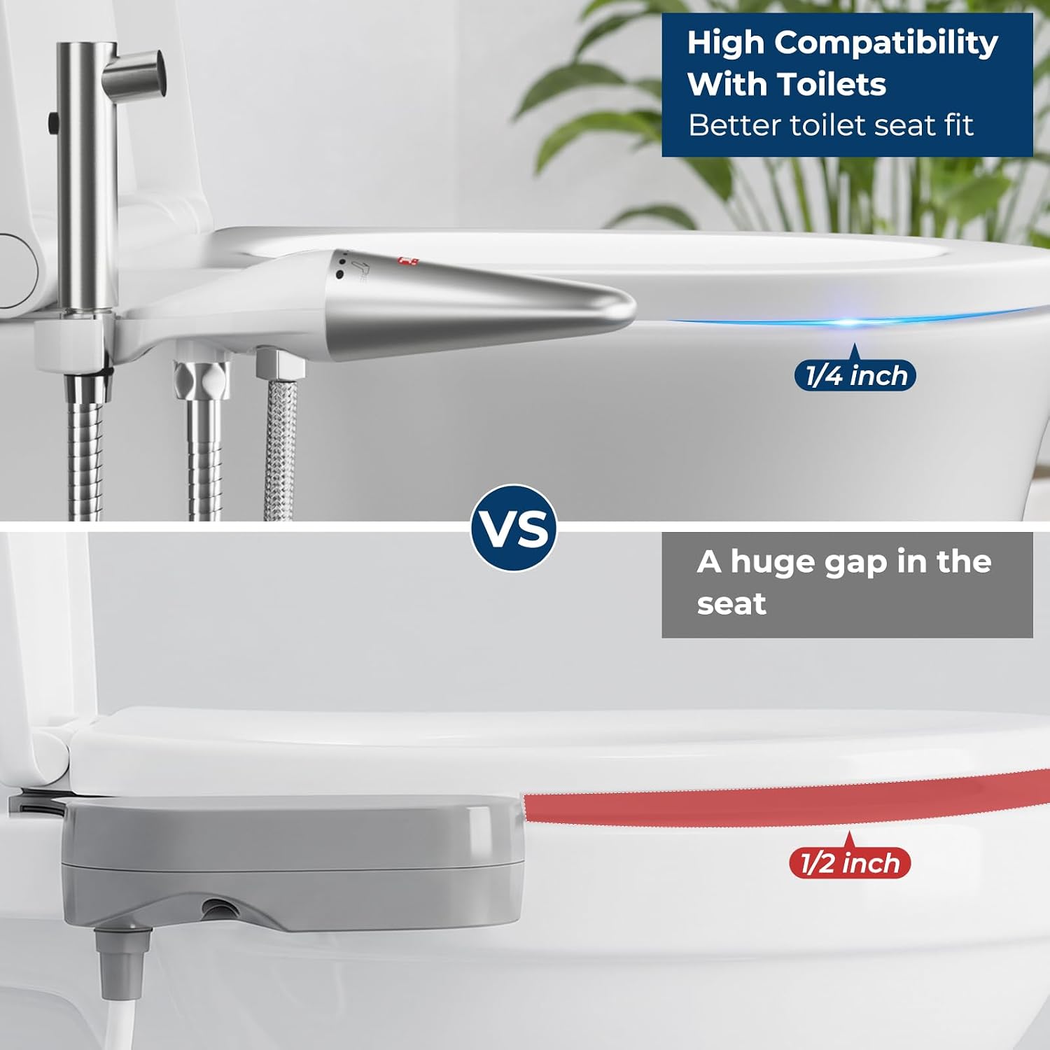 Detalle 2 de DEANIC 2-in-1 Bidet Attachment with Handheld Sprayer: Ultra-Slim, Non-Electric Cold Water Bidet for UK Bathrooms